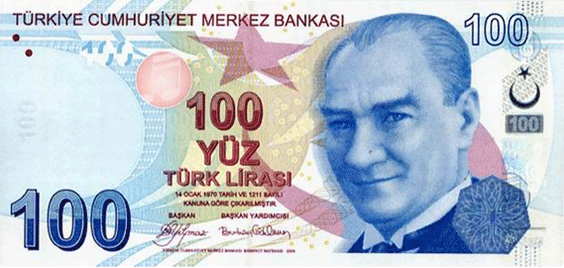 100 TL kâğıt para