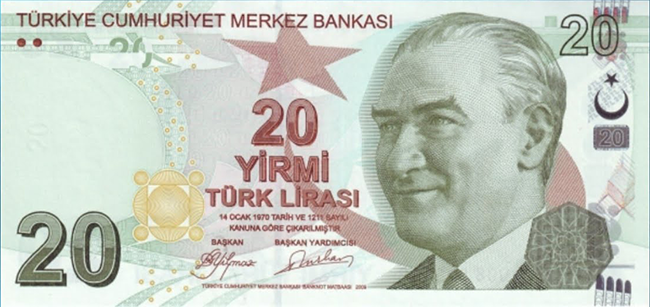 20 TL kâğıt para