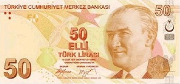 50 TL kâğıt para