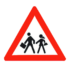 Okul Geçidi trafik levhası.