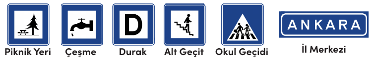 Trafikte kullanılan bilgi işaretleri