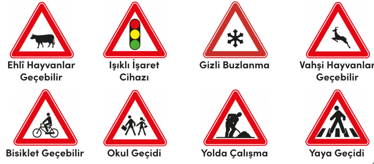Tehlike uyarı trafik işaretleri