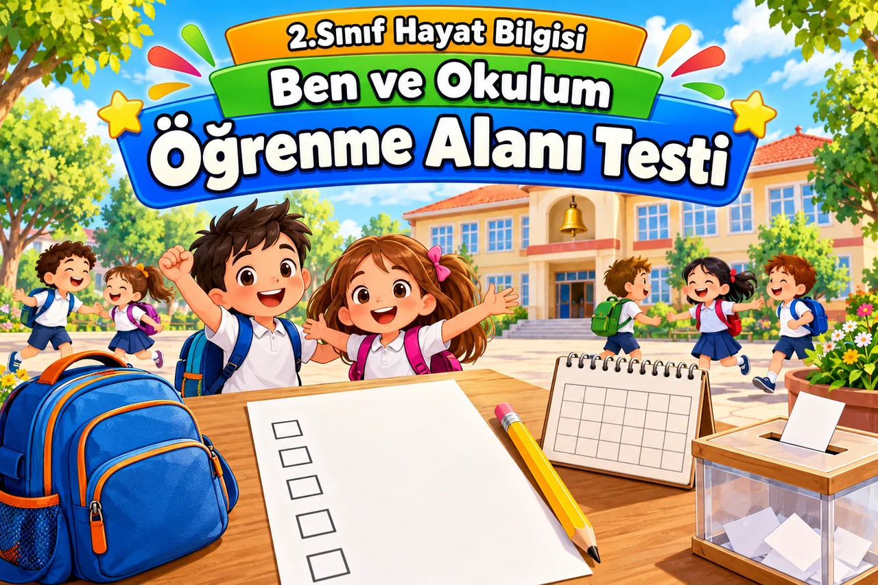 2.Sınıf Hayat Bilgisi - Ben ve Okulum: Öğrenme Alanı Testi