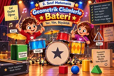 2.Sınıf Matematik - Geometrik Cisimlerle Bateri: Yer, Yön, Büyüklük