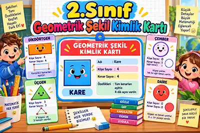 2.Sınıf Matematik - Geometrik Şekil Kimlik Kartı