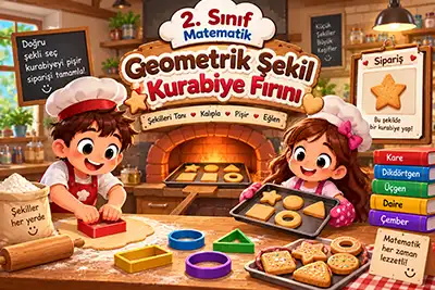 2.Sınıf Matematik - Geometrik Şekil Kurabiye Fırını Oyunu
