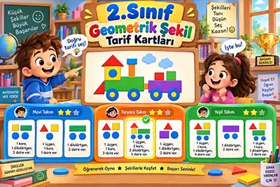 2.Sınıf Matematik - Geometrik Şekil Tarif Kartları