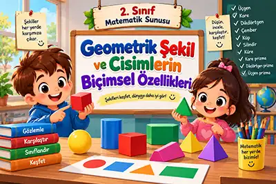 2.Sınıf Matematik - Geometrik Şekil ve Cisimlerin Biçimsel Özellikleri Ders Sunusu