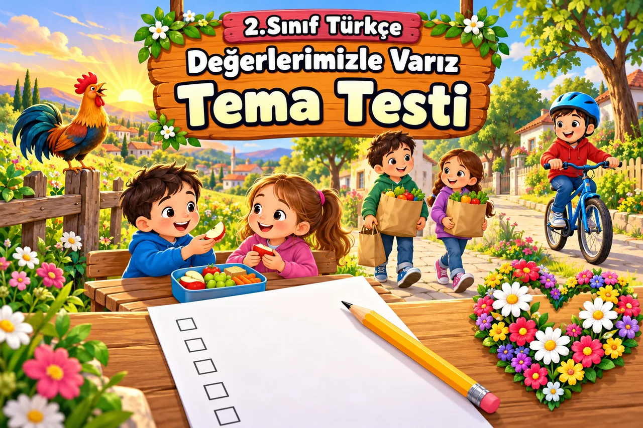 2.Sınıf Türkçe - Değerlerimizle Varız: Tema Testi