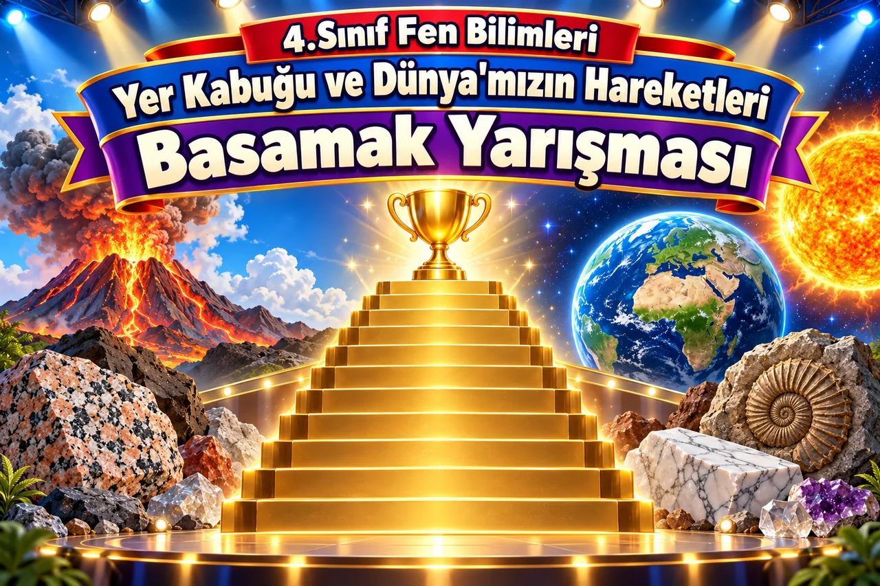 4.Sınıf Fen Bilimleri - Yer Kabuğu ve Dünya'mızın Hareketleri: Basamak Yarışması