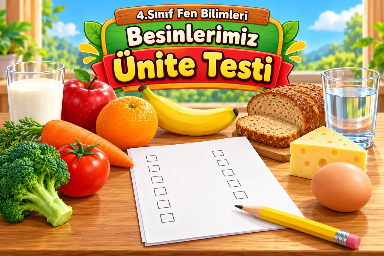 4.Sınıf Fen Bilimleri - Besinlerimiz: Ünite Testi