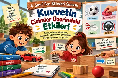4.Sınıf Fen Bilimleri - Kuvvetin Cisimler Üzerindeki Etkileri Ders Sunusu