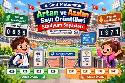 4.Sınıf Matematik - Artan ve Azalan Sayı Örüntüleri - Stadyum Sayaçları