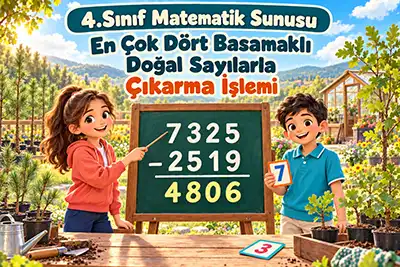 4.Sınıf Matematik - En Çok Dört Basamaklı Doğal Sayılarla Çıkarma İşlemi Ders Sunusu