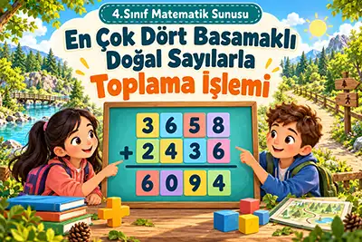 4.Sınıf Matematik - En Çok Dört Basamaklı Doğal Sayılarla Toplama İşlemi Ders Sunusu