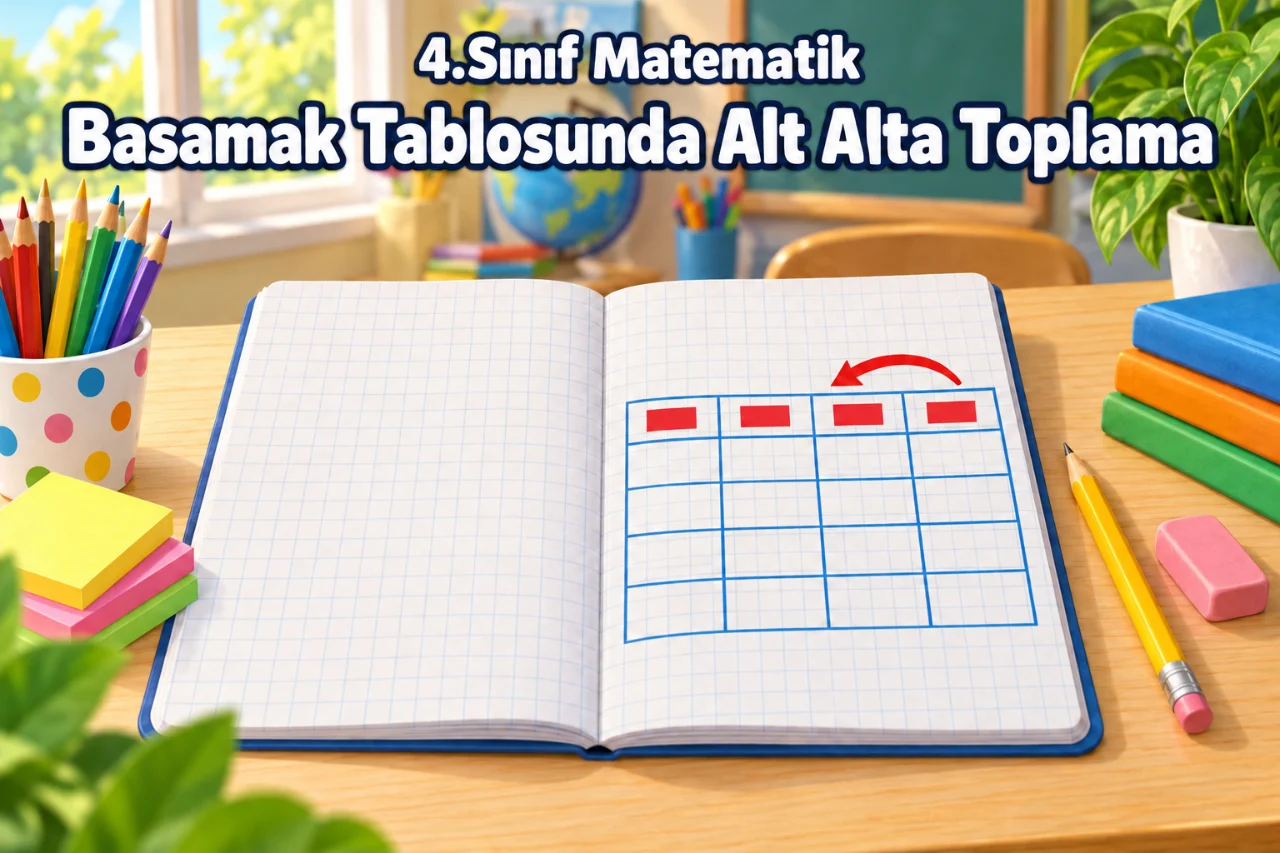 4.Sınıf Matematik - Toplama İşlemi: Basamak Tablosunda Alt Alta Toplama