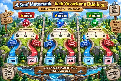 4.Sınıf Matematik - Vadi Yuvarlama Düellosu