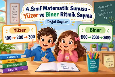 4.Sınıf Matematik - Yüzer ve Biner Ritmik Sayma Ders Sunusu