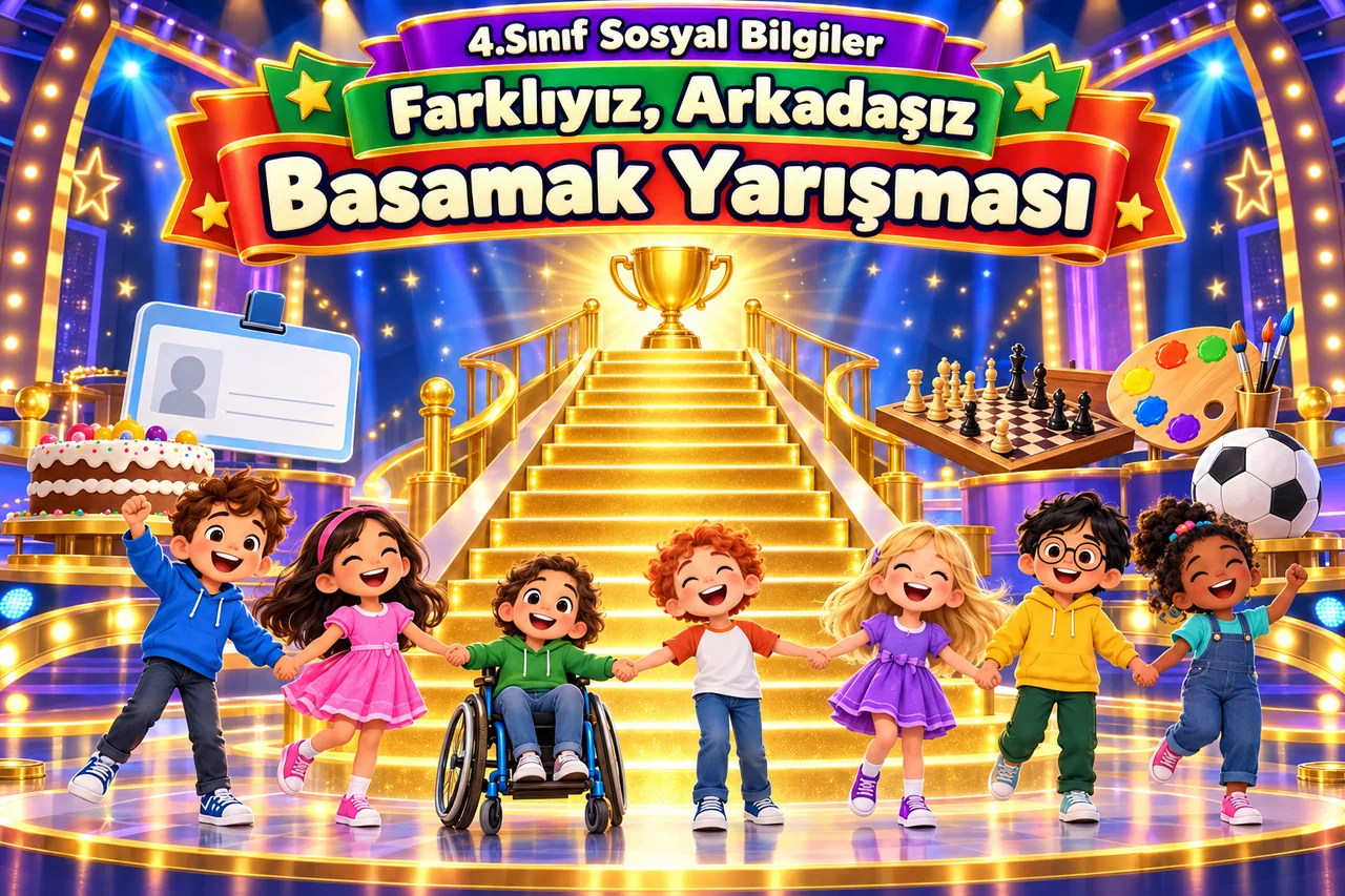 4.Sınıf Sosyal Bilgiler - Farklıyız, Arkadaşız: Basamak Yarışması