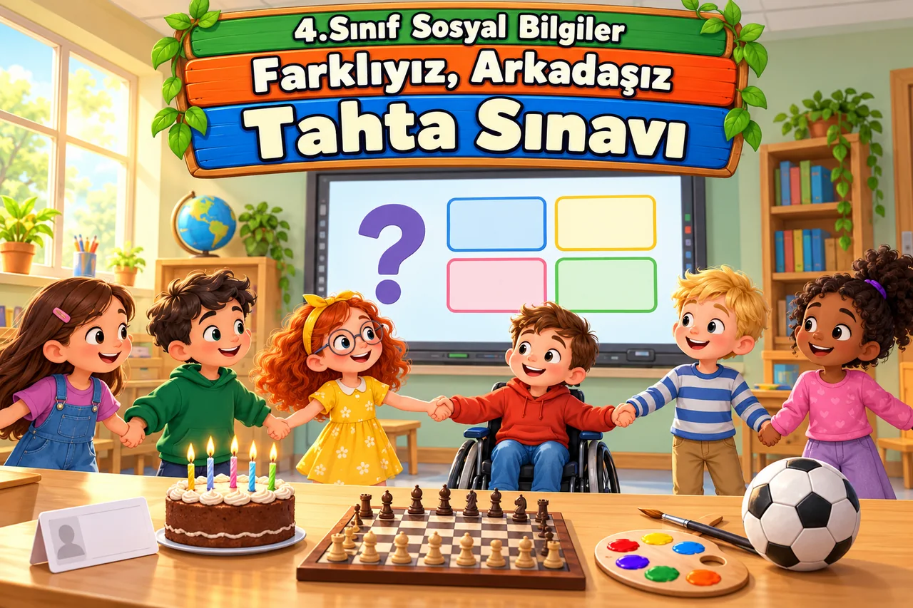 4.Sınıf Sosyal Bilgiler - Farklıyız, Arkadaşız: Tahta Sınavı