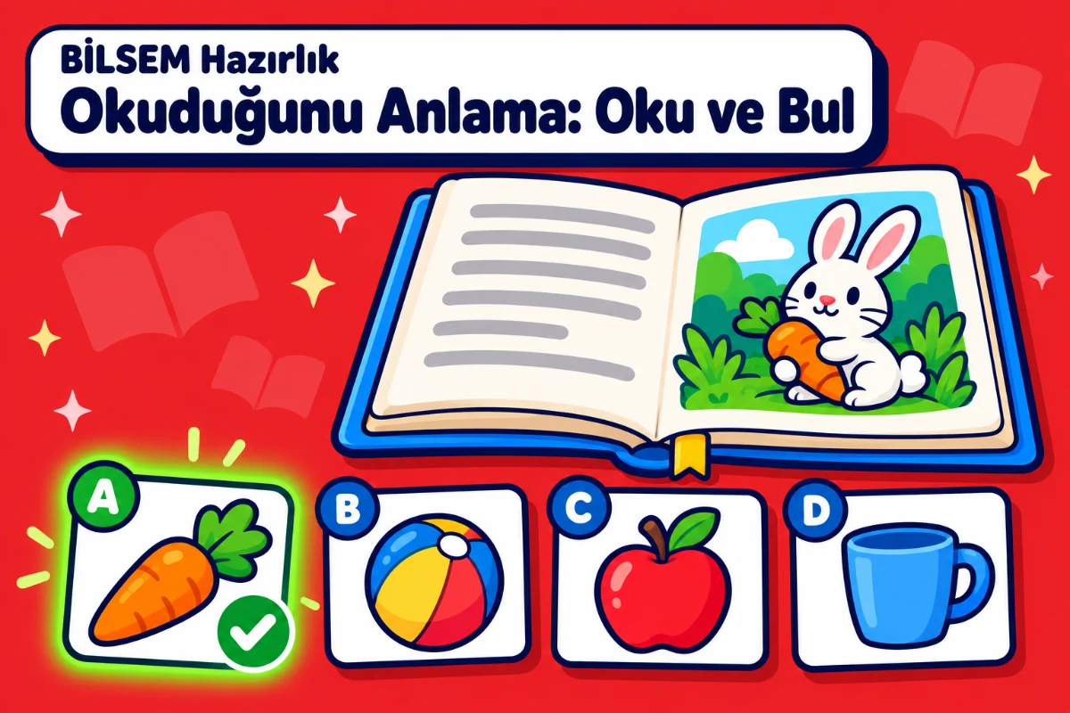 BİLSEM Hazırlık - Okuduğunu Anlama: Oku ve Bul