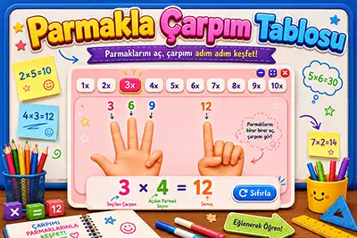 Parmakla Çarpım Tablosu