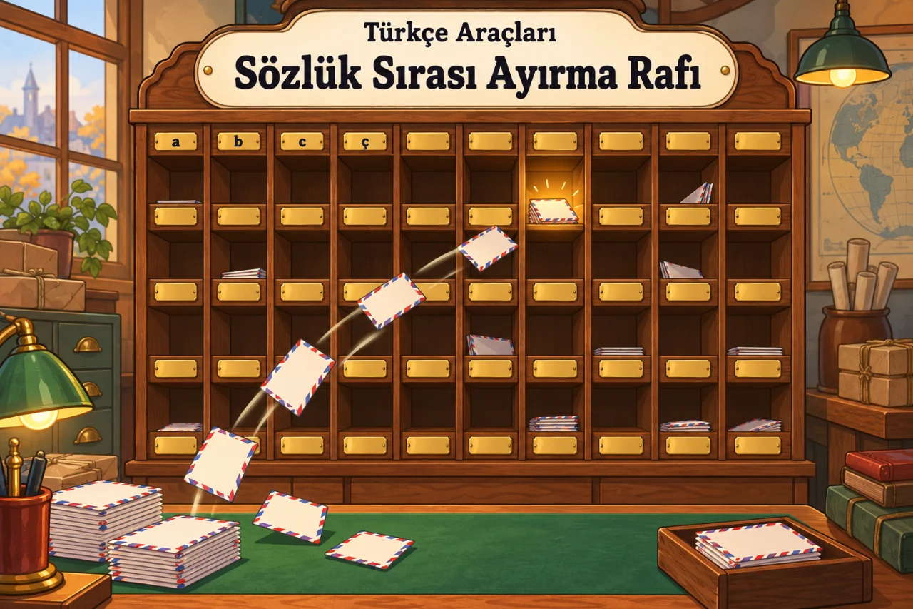 Türkçe - Sözlük Sırası Ayırma Rafı